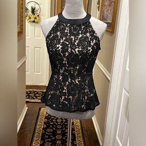 Sexy black lace top by 7th Avenue Design Studio.